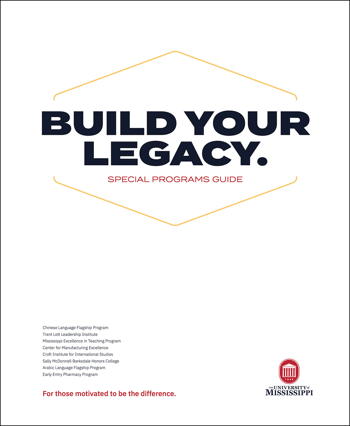 Special Programs 2023-24 cover - Title: "Build Your Legacy. Special Programs Guide."